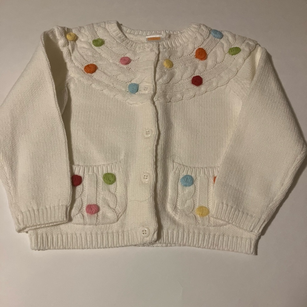 Girls white button down sweater